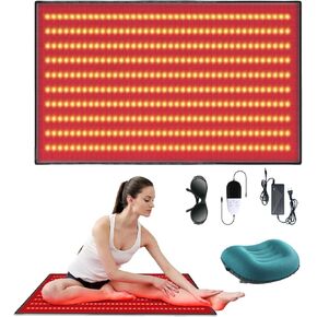 Large 23.60" x 38.00" Red Light Therapy Mat, 400 Dual-Wavelength LEDs (660nm & 850nm), Easy to Carry for Home or Travel Use