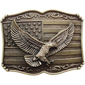 US Flag Eagle Belt Buckle for Men Soaring Eagle Belt Buckle, American Flag Bald Eagle Belt Buckle Flying Eagle Belt Buckle Men’s Patriotic Eagle Hawk Western Cowboy Belt Buckle Jewelry