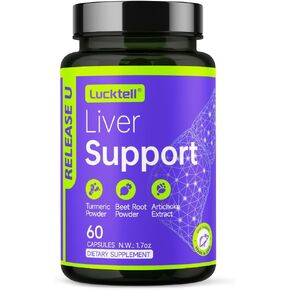 Liver Support Supplement – Liver Cleanse Detox & Repair with Milk Thistle, Turmeric, Dandelion & Artichoke Support | 7-in-1 Herbal Formula Protect Liver | 60 Capsules, 30-Day Supply, Made in USA