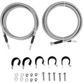 طقم Lline Fuel Line متوافق مع 2004-2010 Silverado 1500 Classic 2500 HD 3500 GMC Sierra 1500 2500 HD 3500 خطوط مضفر مرنة تستبدل الفولاذ المقاوم للصدأ 15237136 15946200 819-846
