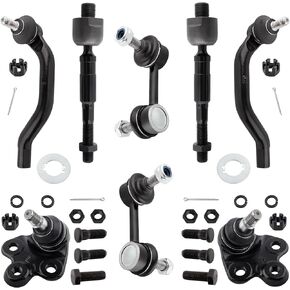 BOXI 8pcs Lower Ball Joint & Sway Bar Link & Tie Rod Kit Fit for Honda Civic 2006 2007 2008 2009 2010 2011 1.8L l4 | EV800246 ES800373 ES800374 K500069 K500070 K80769 K80768