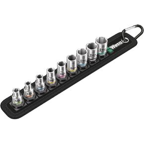 Wera Tools 05003883001 طقم حزام 4 جوارب 1/4 بوصة drv 9 قطع، مقاس واحد، متعدد