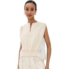 3.1 Phillip Lim Women's French Terry Top W Broderie Anglaise Combo