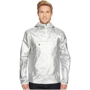 The North Face Men's Crew Run Wind Anarak Rain Jacket, Shiny Silver Metallic, Small