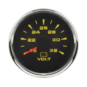 2 Inches /52mm Car Boat 12V Voltmeter 8-16VDC Voltage Meter Gauge with Multi- Lights for Auto Marine Vehicles (Black&Silver, 12V/8-16V)
