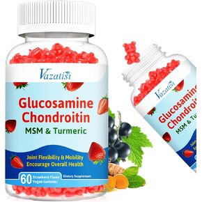 2 Pack Glucosamine Chondroitin Gummies - Glucosamine Chondroitin with MSM, Elderberry, Turmeric, Joint Support Supplement for Adults, Men & Women - Blueberry Flavor, 120 Cts