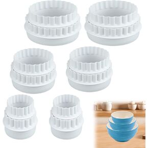 12 Pieces Display Stands for Pyrex Round Bowls Risers for Pyrex Bowls Stacker Stacking Rings for Cabinet White