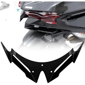 ل Kawasaki Ninja 500 Z500 Ninja500 دراجة نارية الجبهة الواجهة الجناح الأيروديليت المفسد Defiled Beak الأنف مخروطية مجموعة الجناح الثابتة (أسود+رمادي)