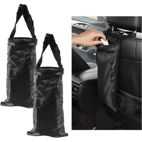 2 PCS Car Garbage Bag, Large Capacity Trash Bag for Seat Back of Auto, Universal Car Hanging Detachable and Washable Oxford Cloth Garbage Bag, Car Accessories