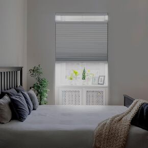DEZ FURNISHINGS Cordless1.5 Blackout Top Down Bottom Up Cellular Shade, Energy Saver, 69" W x 60" H, White