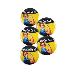 Rosie The Riveter Pinback Buttons – Durable Round Metal Badge with Secure Pinback – We Can Do It Design – Ideal for Events, Backpacks, Gifts – Inspirational Women’s Empowerment Pins – 2.25 Inch