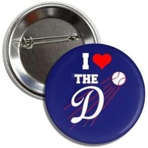 I Love (heart) The Dodgers Limited Edition Button Badge Pinback, 2.25 inches