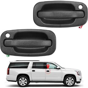 Exterior Door Handles with Locks Front for Chevy Silverado 1500 2500 3500 Classic Suburban Tahoe Avalanche GMC Sierra Yukon XL Cadillac Escalade ESV EXT 1999-2006 Replace 15034985, 15034986, 15298924