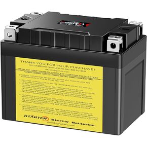 YTX5L-BS battery Motorcycle Battery Lithium LiFePO4 12V 3.5Ah 210A YTX4L-BS with Re-Start Button for ATV, Quad, UTV, Scooter, Lawn Mower, Generator Battery - Harley, Honda, Kawasaki etc.