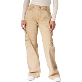 FIVESTAR GENERAL Women's Flex Utility Wide Leg Pant, Low-Rise, Button Closure with Brass Zipper