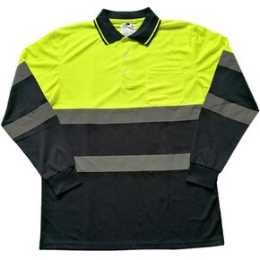 XIAKE RT417 Safety Shirts for Men Reflective Long Sleeve High Visibility Reflective Safety T Shirt