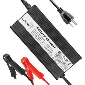 LVYUAN 12V 20A Lithium Battery Charger 14.6V LiFePO4 Battery Charger AC-DC Smart Charger Automatic Smart Maintenance for Deep Cycle Rechargeable Battery Boat RV with UL Certification