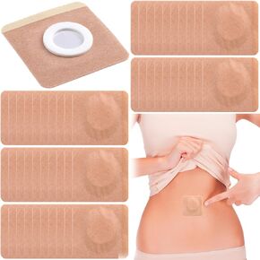 Joez Wonderful 50 Pcs Disposable Transparent PU Film Castor Oil Patches, Waterproof Belly Button Patches, Self-Adhesive Castor Oil Pads, No Leakage Organic Cotton Wraps Pack Covers (Clear, 7x7cm)