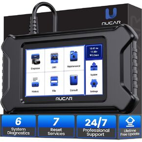 MUCAR CS6 OBD2 Scanner, Car Scanner Diagnostic Tool with 6 System (ABS SRS ECM TCM BCM TPMS) and 7 Reset Service (Oil EPB SAS ETS TPMS ABS DPF), Auto VIN, Lifetime Free Update