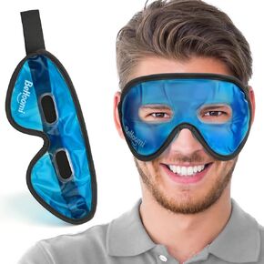 Cooling Eye Mask, Gel Eye Mask with Holes, Reusable Ice Mask, Cool Eye Ice Pack, Comfort Snug Fit, No Freeze, Cold Eye Compress for Home, Office, Relaxation, Morning Refreshment, Purple