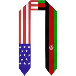Flag Graduation Stole Scarf Shawl Sash for Abroad Student International Study Class of 2024 Graduate