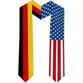 2025 Germany Flag and USA Flag Graduation Stole Graduation Sash Class of 2025 Graduation Scarf for International Student (Baccalaureate Gown and Hat Not Included)
