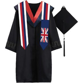 Hawaii Flag Graduation Sash/Stole/Scarf 180X13CM Double Sided for Study Aboard International Students Graduation Decoration Item Gift