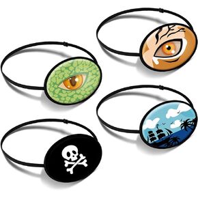 4 PCS Eye Patch Patch Silk قابلة للتعديل بقص قراصنة للبالغين واحد يمين اليمين اليسرى eyepatch eyepatch الكسول مع حزام مرن ل