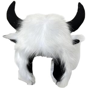 Winter Headwear with Cool Horns Suitable for Stage Shows Halloween Cosplay Stylish Furry Hat with Horns Headwear