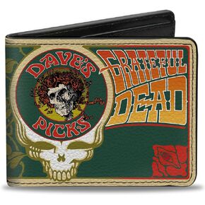 Buckle-Down Grateful Dead Wallet, Bifold, Grateful Dead Daves Picks Bonus 2012 Landover Cover Art, Vegan Leather