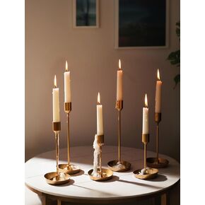 NUPTIO Taper Candle Holders for Wedding: 6 PCS Gold Matte Candles Stick Holder for Table Centerpiece - Bulk Candlestick Holders for Birthday Christmas Party Decor