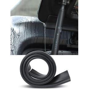 Savadicar Rear Window Gap Rain Gutter, Back Glass Rubber Rainwater Diversion Groove for 1997-2023 Jeep Wrangler TJ JK JKU JL JLU, Extension Accessories, Black, 1 PCS