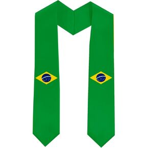 Class of 2025 Brazil Flag Graduation Stole Celebrate Your Academic Achievements in Style with Our Elegant Satin Sash 71" long