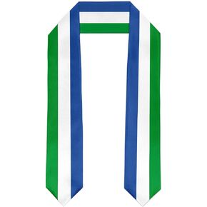 Sierra Leone Flag Graduation Stole Satin Stole Scarf for Study Aboard International Students 72" Length