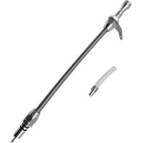 Hahaha Short Dipstick （17.9 بوصة） ، جبل Bellhousing ، Th350/Turbo 350 قصيرة مرنة مرنة الانتقال مضفرة التوافق مع Chevy/GM Th350 Turbo 350 ، (Silver)