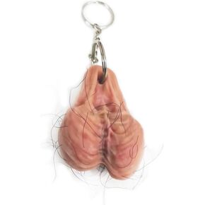 Funny Hairy Keyring, Funny Joke Prank Quirky Ornament, Unique Couple Keychain, Gift for Guys Adults Men Women Men Boy Girl