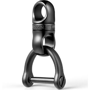 FEGVE Titanium Swivel Small Key Ring with 1/2inch D Ring Keychain for Car Key Fob,DIY Bag