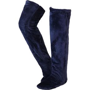 Cozy Paws Thigh High Fuzzy Socks - Plush Teddy Bear Non-Slip Warm for Women & Men, Sleeping Lounge Winter