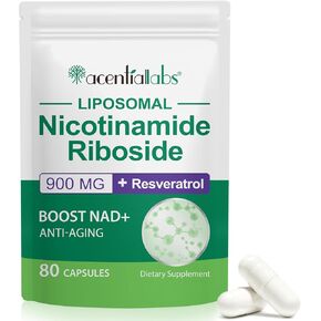 NAD Supplement, NAD+ Nicotinamide Riboside Resveratrol 900mg, Dietary Supplement for Healthy Cellular Function, NAD+ Fuels Cellular Defense and Cctivates Anti-Aging Genes 80 Capsules