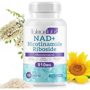 NAD+ Supplement Alternative - Liposomal Nicotinamide Riboside - Resveratrol & Quercetin - High Purity NAD Supplements for Anti-Aging, Focus, Energy 120 Capsules