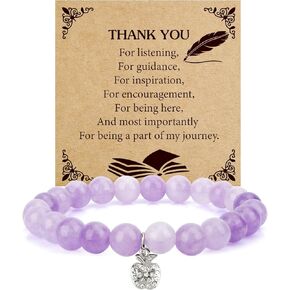 Teacher Gifts for Women,Teacher Appreciation End of Year Graduation Farewell Summer Retired Retirement Christmas Valentines Day Thank You Birthday Personalized Gifts for Teachers,Beaded Bracelets