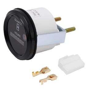 Quartz Hour Meter, 12-36V DC AC 6 Digit Accurate Round Gauge Tester for Boat, Various Types of Car, Truck Engine