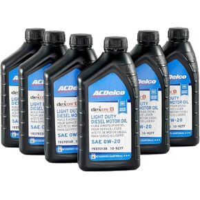 ACDelco GM Original Equipment 10-9277 (19370138) dexosD™ 0W-20 Diesel Motor Oil - 1 qt (Pack of 6)