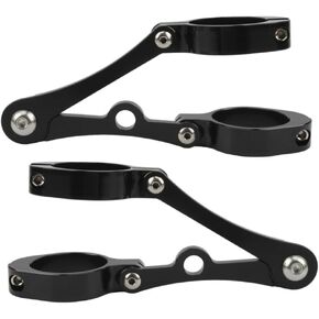 Motorcycle Headlight Bracket,39 41mm Fork Tubes CNC Head Lamp Mount Support Holder For Cafe Racer Sportster Touring Softail Dyna Chopper Bobber Universal- Silver