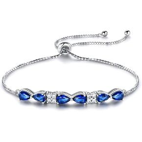 Italian Sterling Silver Women's Tennis Bracelets | Ladies' Sterling Silver Rope Adjustable Bracelet with Crystals | Gift for She in Kuwait