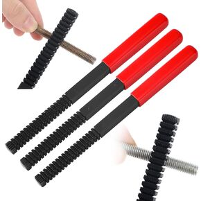 3 Pcs Thread Restorer File Set, Thread Repair File Set Removable Plastic Caps Restoring Chaser Files Metric Chaser Set for Damaged External Auto Repair