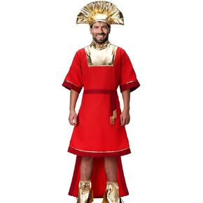 الرجال الرجال كوزكو Cosplay زي الملك الأحمر مع قبعة Anklet Halloween حفلة خيالية
