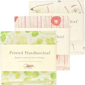 Nawrap Printed Handkerchief Set of 3, Animal, Poppy & Clover