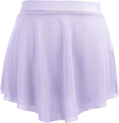 Girls Women Mesh Dance Skirt with Side Split, Stretchy Pull On Ballet Skirts for Ballerina in Kuwait