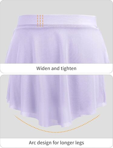 Girls Women Mesh Dance Skirt with Side Split, Stretchy Pull On Ballet Skirts for Ballerina in Kuwait